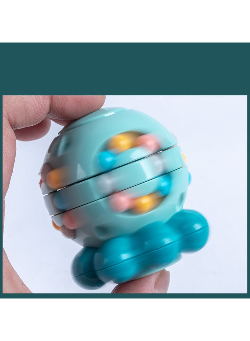 Children's Educational Magic Cube Octopus Intelligence Magic Beans Fingertip Gyroscope Decompression Rotating Ball Toy (Green) - Image 2
